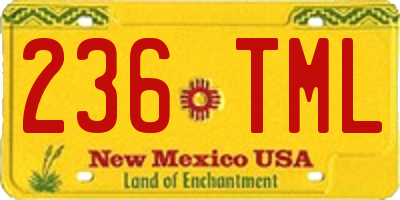 NM license plate 236TML