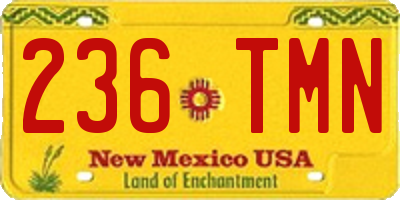 NM license plate 236TMN