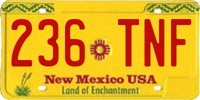 NM license plate 236TNF