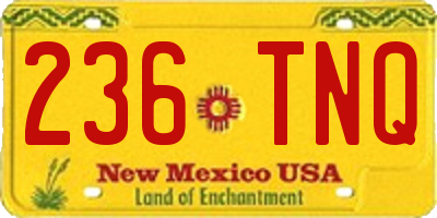 NM license plate 236TNQ