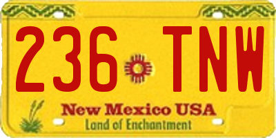 NM license plate 236TNW