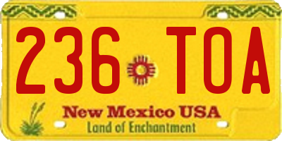 NM license plate 236TOA