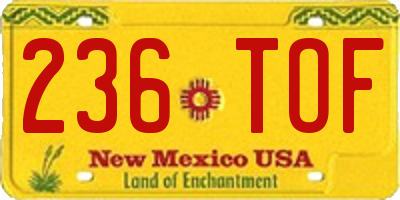 NM license plate 236TOF
