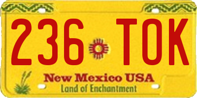 NM license plate 236TOK