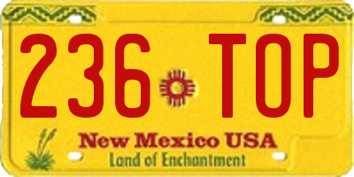 NM license plate 236TOP