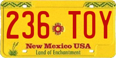 NM license plate 236TOY