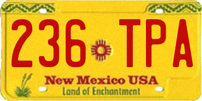 NM license plate 236TPA