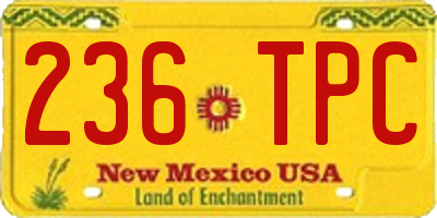 NM license plate 236TPC