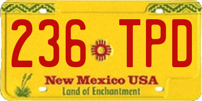 NM license plate 236TPD