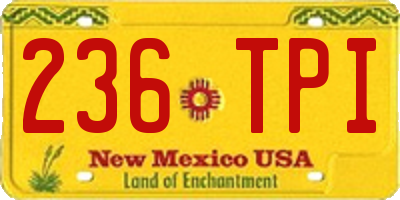 NM license plate 236TPI