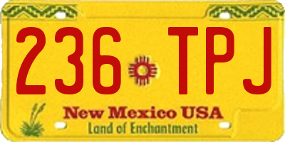 NM license plate 236TPJ