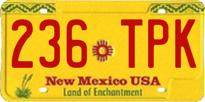 NM license plate 236TPK