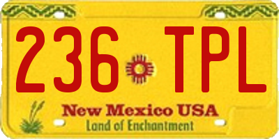 NM license plate 236TPL