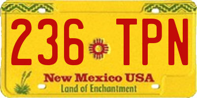 NM license plate 236TPN