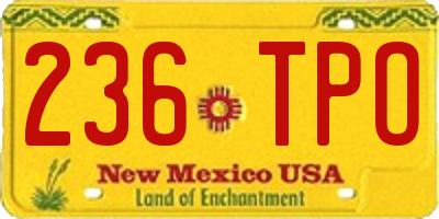 NM license plate 236TPO