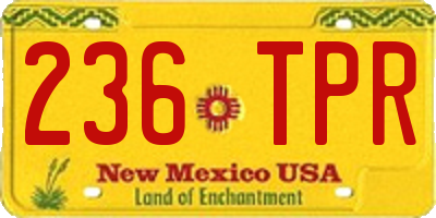 NM license plate 236TPR
