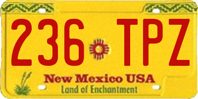NM license plate 236TPZ