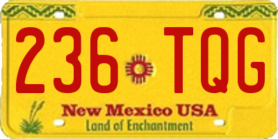 NM license plate 236TQG
