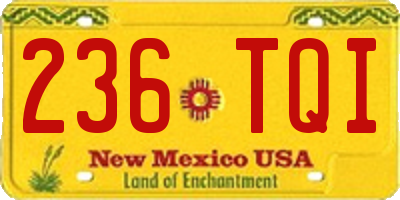 NM license plate 236TQI