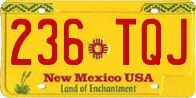 NM license plate 236TQJ