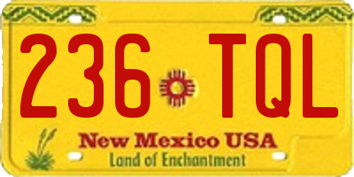 NM license plate 236TQL
