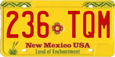 NM license plate 236TQM