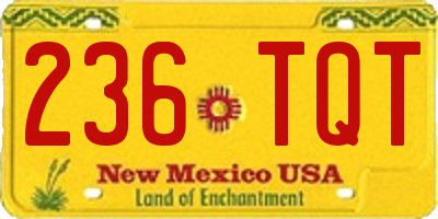 NM license plate 236TQT