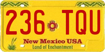 NM license plate 236TQU