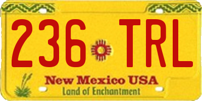 NM license plate 236TRL