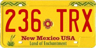 NM license plate 236TRX