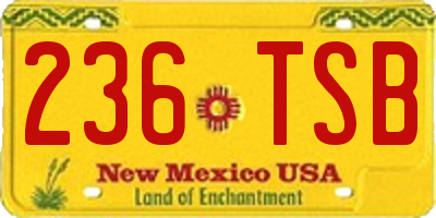 NM license plate 236TSB