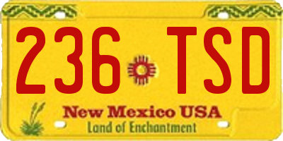 NM license plate 236TSD