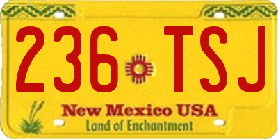 NM license plate 236TSJ