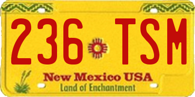 NM license plate 236TSM