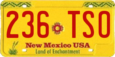 NM license plate 236TSO