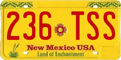 NM license plate 236TSS