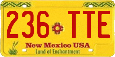 NM license plate 236TTE