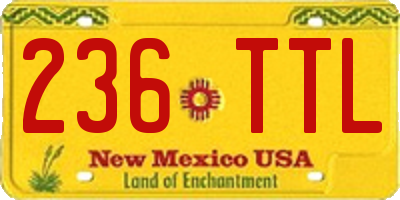 NM license plate 236TTL