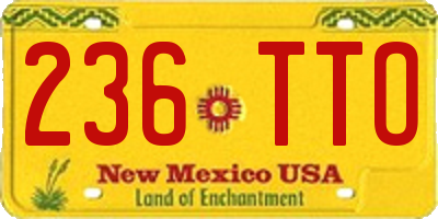NM license plate 236TTO