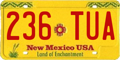 NM license plate 236TUA
