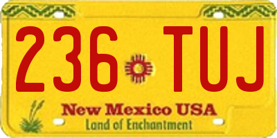 NM license plate 236TUJ