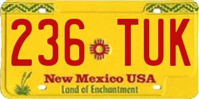 NM license plate 236TUK