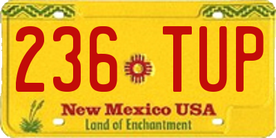 NM license plate 236TUP