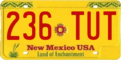 NM license plate 236TUT