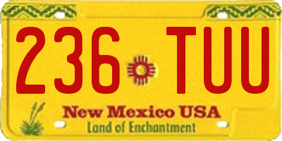NM license plate 236TUU