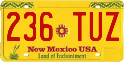 NM license plate 236TUZ