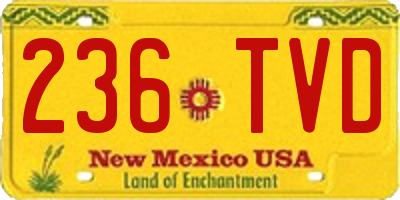 NM license plate 236TVD