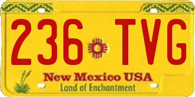 NM license plate 236TVG