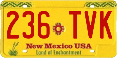 NM license plate 236TVK