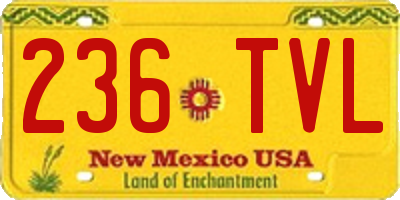 NM license plate 236TVL